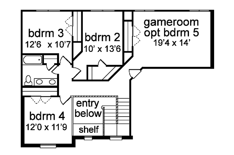 Home Plan - Floor Plan - Upper Floor for Colonial House Plan #84-773 - 4 bed, 2.5 bath