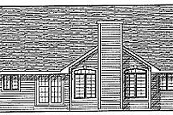 Exterior - Rear Elevation for Traditional House Plan #70-208 - 3 bed, 2.5 bath