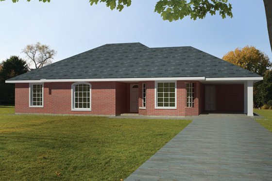 Exterior - Front Elevation 3 for Ranch House Plan #1061-29 - 3 bed, 2 bath
