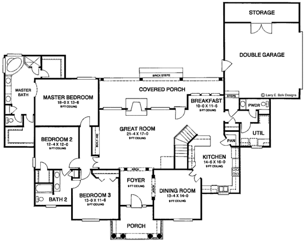 House Plan Design - Colonial Floor Plan - Main Floor Plan #952-13