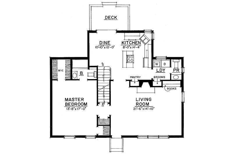 Home Plan - Floor Plan - Main Floor for Colonial House Plan #1016-74 - 4 bed, 2.5 bath