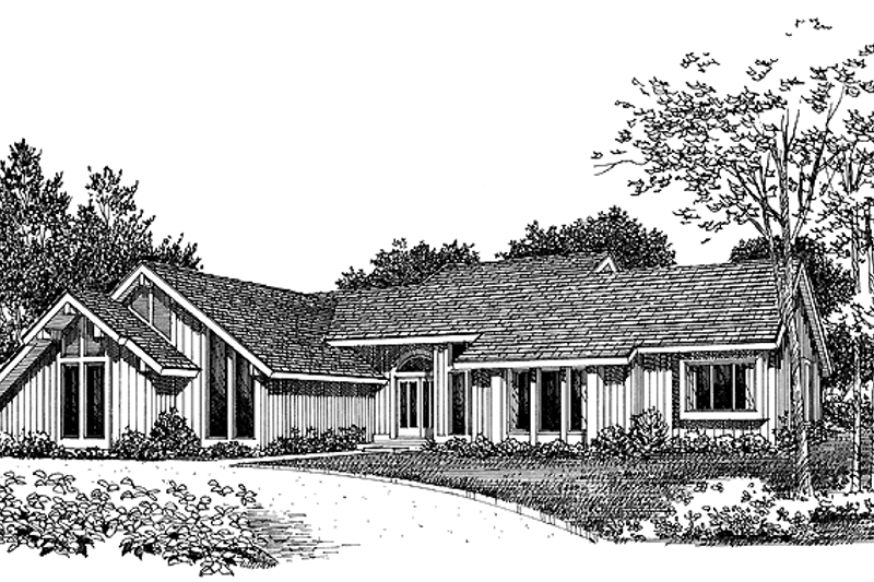 House Blueprint - Contemporary Exterior - Front Elevation Plan #72-777
