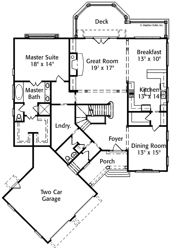 House Plan Design - Colonial Floor Plan - Main Floor Plan #429-354