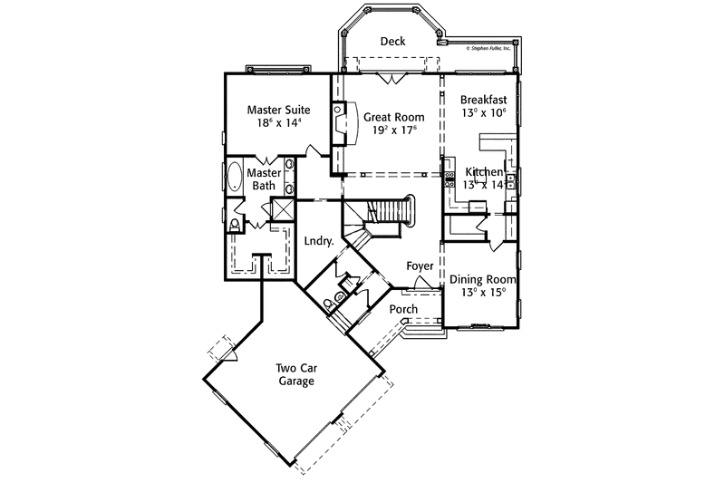 Dream House Plan - Floor Plan - Main Floor for Colonial House Plan #429-354 - 3 bed, 3.5 bath