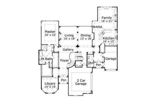 Floor Plan - Main Floor for Traditional House Plan #411-384 - 5 bed, 4.5 bath