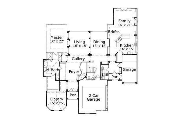 Traditional Floor Plan - Main Floor Plan #411-384