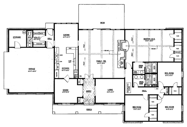 Dream House Plan - Ranch Floor Plan - Main Floor Plan #36-543