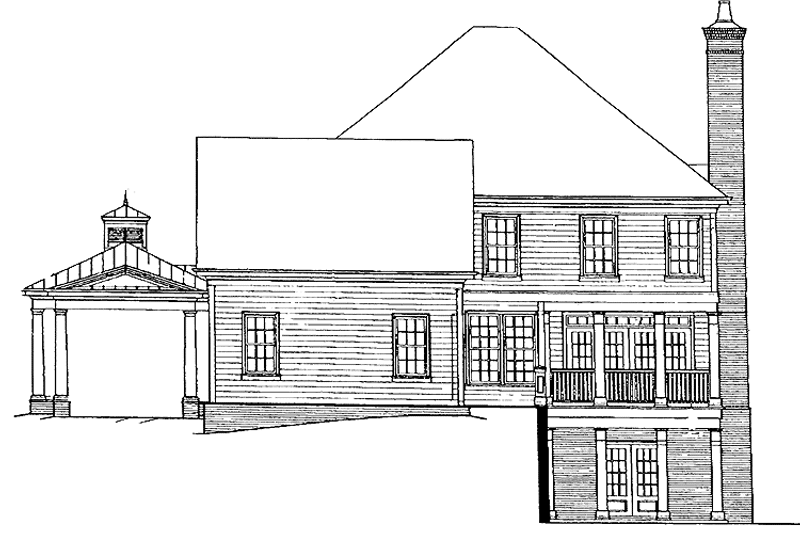 Dream House Plan - Exterior - Rear Elevation for Colonial House Plan #429-279 - 4 bed, 3.5 bath