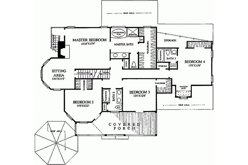 Architectural House Design - Floor Plan - Upper Floor for Victorian House Plan #137-249 - 4 bed, 3.5 bath