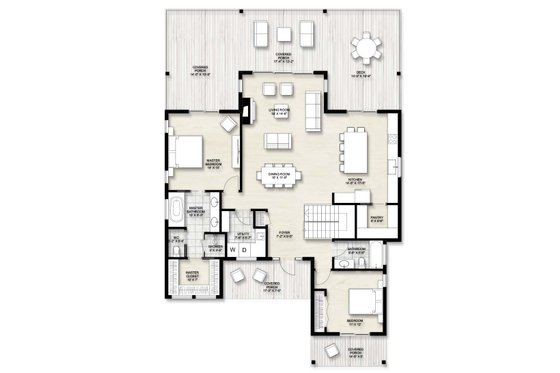 Floor Plan - Main Floor for Modern House Plan #924-32 - 3 bed, 3 bath