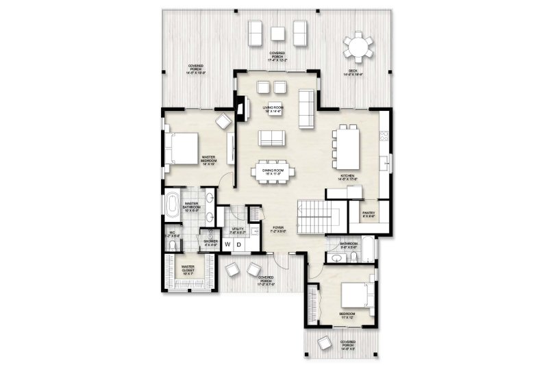 Dream House Plan - Floor Plan - Main Floor for Modern House Plan #924-32 - 3 bed, 3 bath