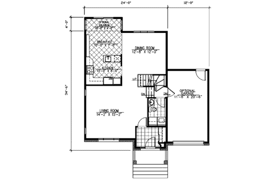 Floor Plan - Main Floor for Southern House Plan #138-263 - 3 bed, 1.5 bath