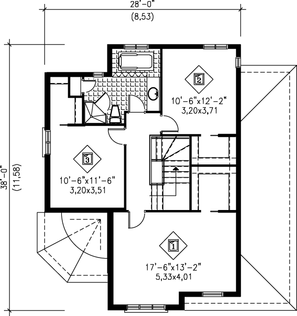 Home Plan - European Floor Plan - Upper Floor Plan #25-2125