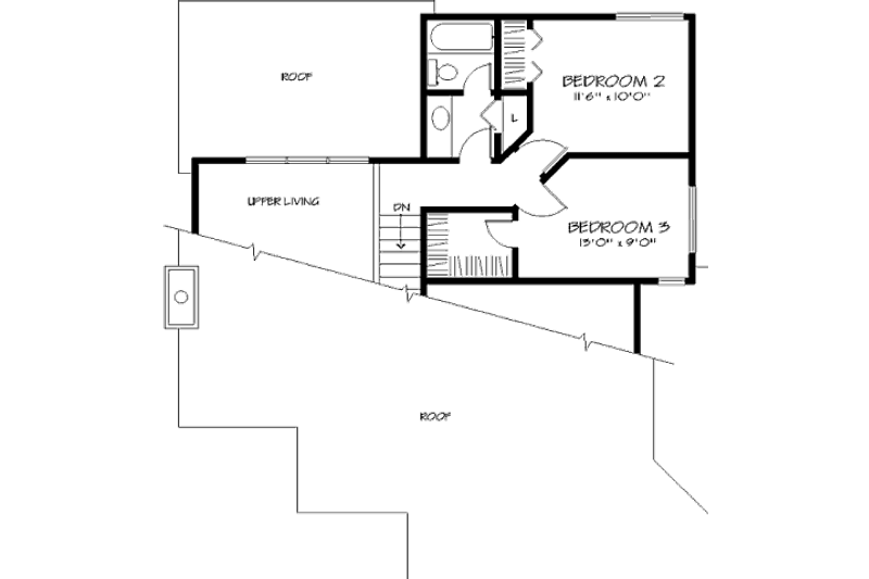 Dream House Plan - Floor Plan - Upper Floor for Traditional House Plan #320-327 - 3 bed, 2 bath