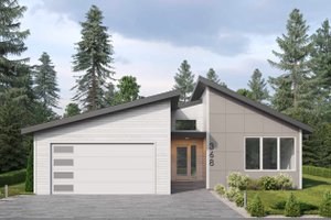 House Blueprint - Contemporary Exterior - Front Elevation Plan #1066-229