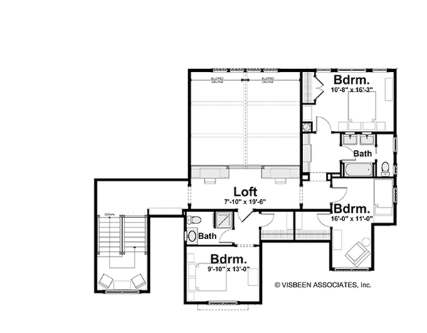 Dream House Plan - Floor Plan - Upper Floor for Farmhouse House Plan #928-446 - 4 bed, 3.5 bath