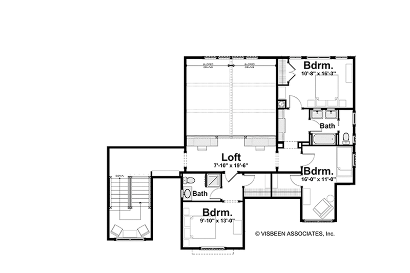 Dream House Plan - Floor Plan - Upper Floor for Farmhouse House Plan #928-446 - 4 bed, 3.5 bath