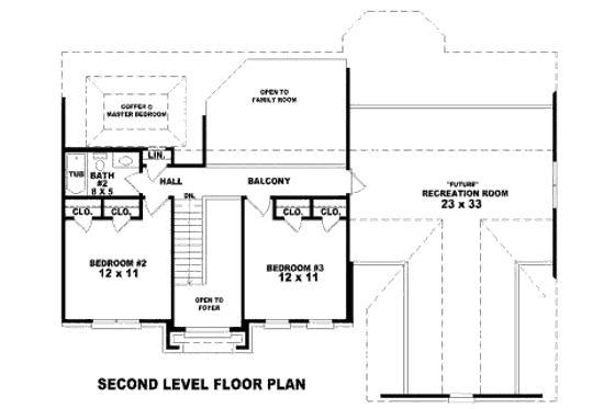 Floor Plan - Upper Floor for European House Plan #81-13676 - 3 bed, 2.5 bath
