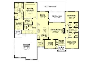 Floor Plan - Main Floor for Country House Plan #430-167 - 3 bed, 2 bath