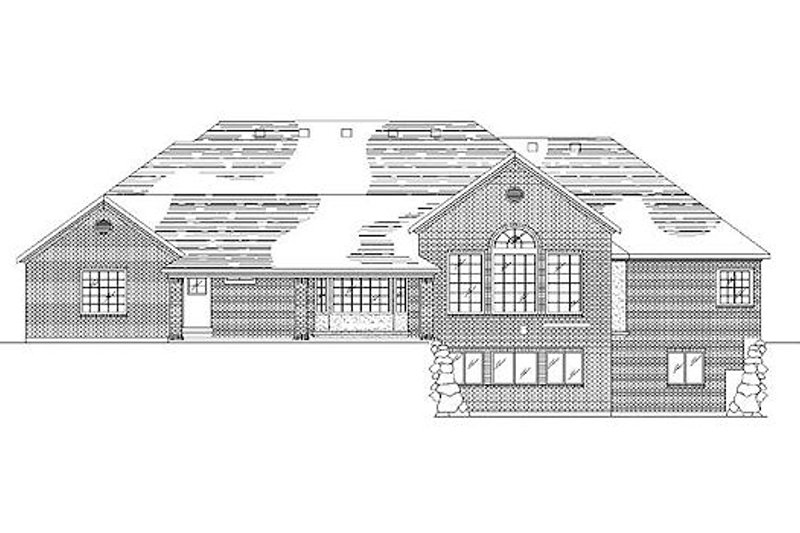 Architectural House Design - Exterior - Rear Elevation for European House Plan #5-312 - 5 bed, 3.5 bath