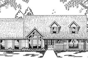 Country Exterior - Front Elevation Plan #42-137