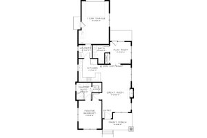 Floor Plan - Main Floor for Craftsman House Plan #895-47 - 2 bed, 2 bath