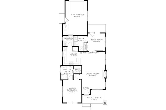 Floor Plan - Main Floor for Craftsman House Plan #895-47 - 2 bed, 2 bath