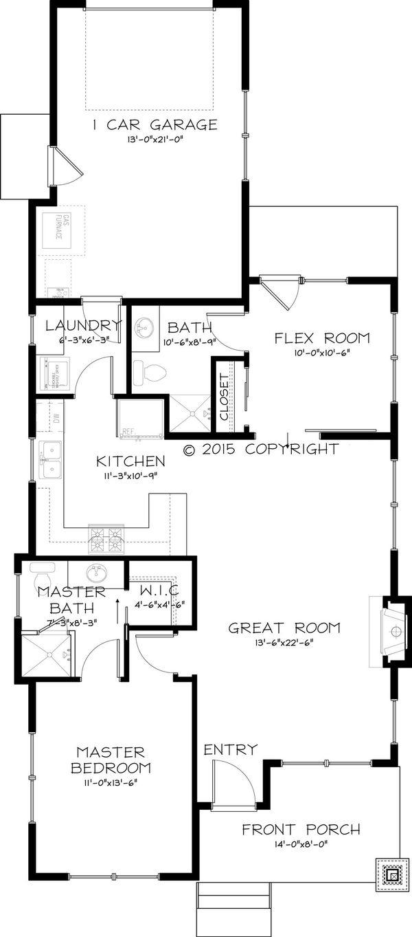 Craftsman Floor Plan - Main Floor Plan #895-47
