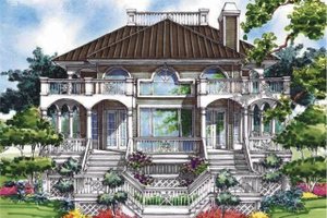 Exterior - Rear Elevation for Classical House Plan #930-76 - 3 bed, 3.5 bath
