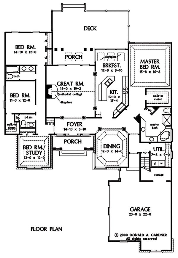 Dream House Plan - Traditional Floor Plan - Main Floor Plan #929-40