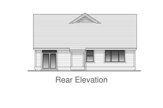 Exterior - Rear Elevation for Craftsman House Plan #53-549 - 3 bed, 2 bath