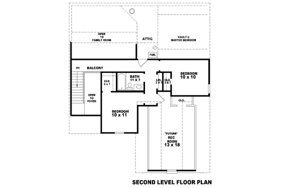 Floor Plan - Upper Floor for European House Plan #81-13622 - 3 bed, 2.5 bath