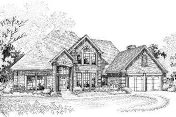 Exterior - Front Elevation for European House Plan #310-145 - 4 bed, 3 bath