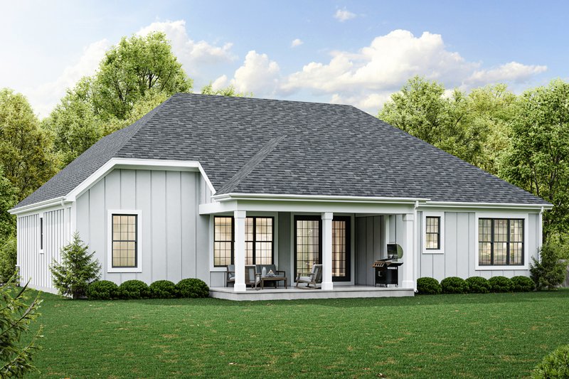 Dream House Plan - Exterior - Rear Elevation for Ranch House Plan #46-882 - 3 bed, 2.5 bath