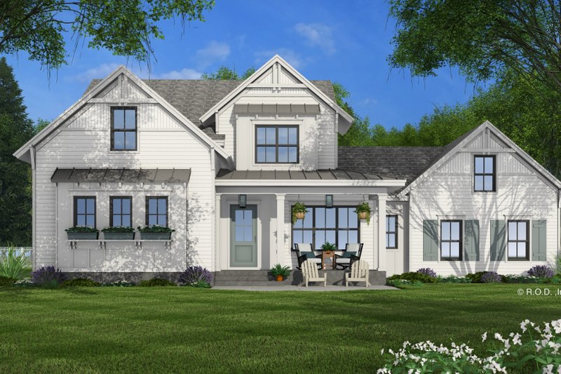 House Design - Exterior - Rear Elevation for Farmhouse House Plan #51-1273 - 4 bed, 3.5 bath