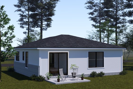 Exterior - Rear Elevation for Modern House Plan #513-2330 - 2 bed, 2 bath