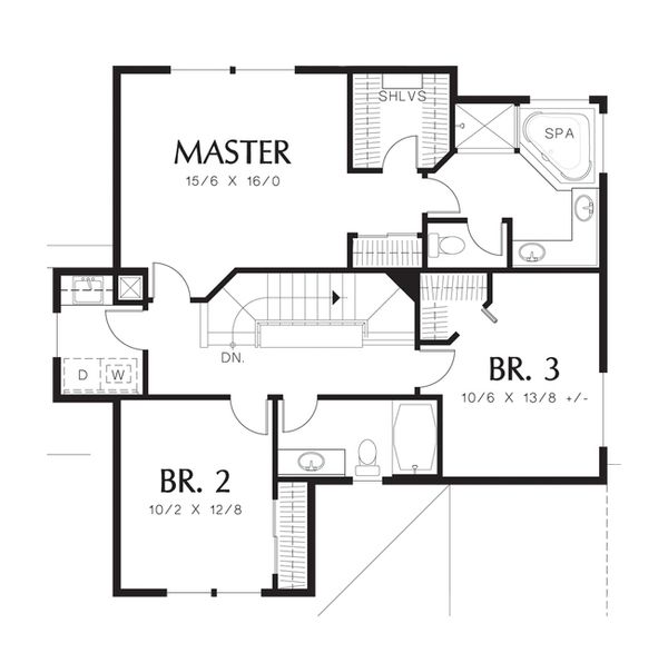 Craftsman Floor Plan - Upper Floor Plan #48-520