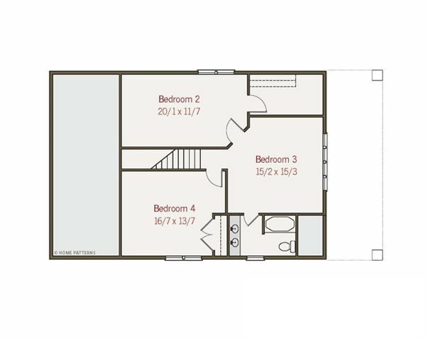 Craftsman Floor Plan - Upper Floor Plan #461-16
