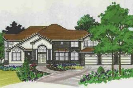 Exterior - Front Elevation for Traditional House Plan #308-163 - 4 bed, 2.5 bath