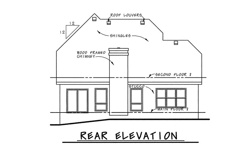 Home Plan - Exterior - Rear Elevation for Farmhouse House Plan #20-1221 - 3 bed, 2.5 bath