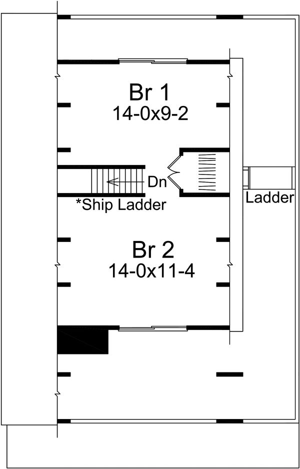 Cabin Floor Plan - Upper Floor Plan #57-502