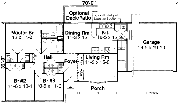 Ranch Floor Plan - Main Floor Plan #312-169