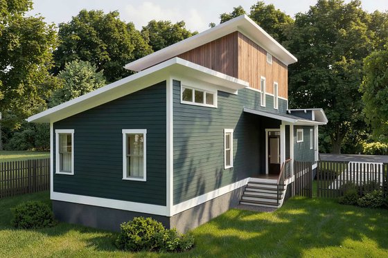 Exterior - Rear Elevation for Modern House Plan #79-322 - 3 bed, 2.5 bath