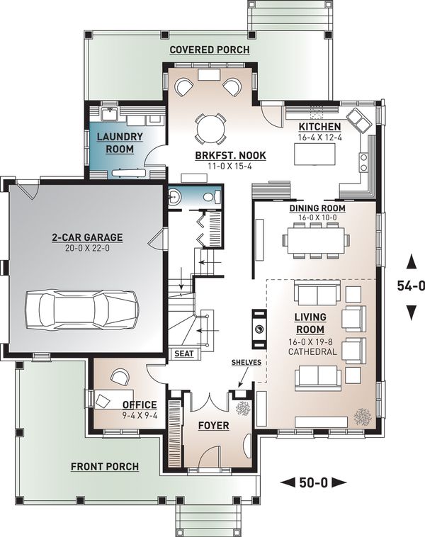 Dream House Plan - European Floor Plan - Main Floor Plan #23-583