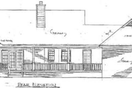 Exterior - Rear Elevation for Traditional House Plan #14-118 - 3 bed, 2 bath