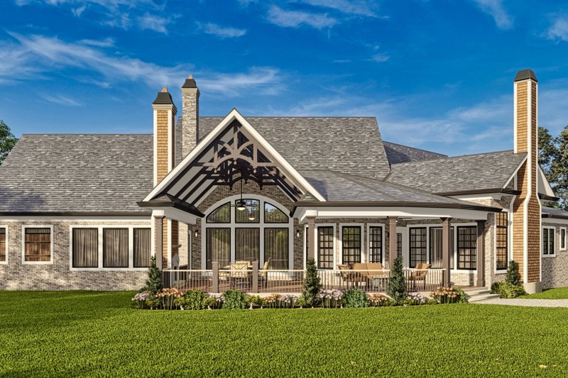 House Blueprint - Exterior - Rear Elevation for Modern House Plan #54-580 - 3 bed, 3 bath