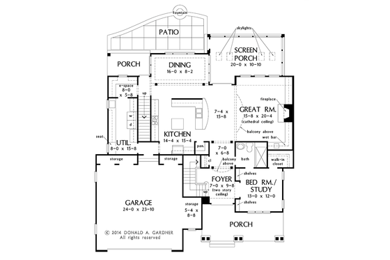 Floor Plan - Main Floor for Colonial House Plan #929-977 - 4 bed, 4 bath