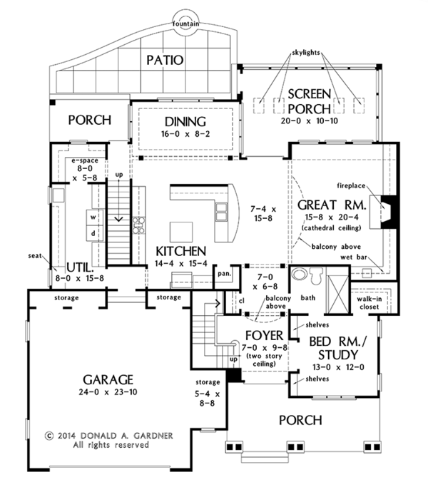 Architectural House Design - Colonial Floor Plan - Main Floor Plan #929-977