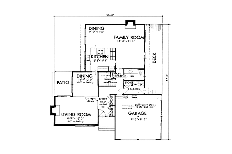 Home Plan - Floor Plan - Main Floor for Prairie House Plan #320-1299 - 3 bed, 2.5 bath