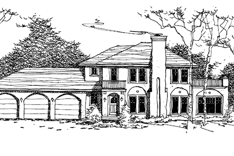 House Blueprint - Mediterranean Exterior - Front Elevation Plan #320-1427